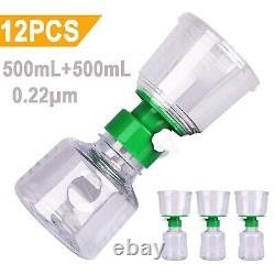12/PK Bottle Top Filter System PES 500ml 0.22? Funnel&Receiver Vacuum Filtration