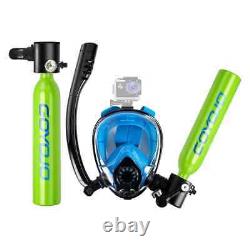 2 Bottles 0.5L Scuba Diving Tank with Snorkel Mask, Oxygen Cylinder Diving Tank