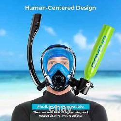 2 Bottles 0.5L Scuba Diving Tank with Snorkel Mask, Oxygen Cylinder Diving Tank