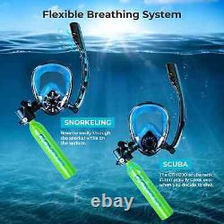 2 Bottles 0.5L Scuba Diving Tank with Snorkel Mask, Oxygen Cylinder Diving Tank