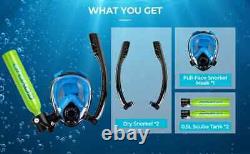 2 Bottles 0.5L Scuba Diving Tank with Snorkel Mask, Oxygen Cylinder Diving Tank