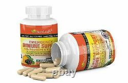 3 Bottles Elderberry 1200mg Vitamin C & Probiotics Immune System Booster