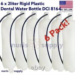 6 Pack 2liter DCI Dental Water Bottles Rigid Plastic Fit Most Systems PN8164