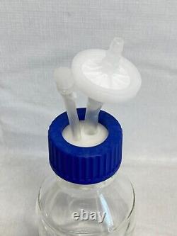 (7 Pcs) EPPENDORF Glass 500mL Graduated Addition Bottles 2-Port Caps 7600251003