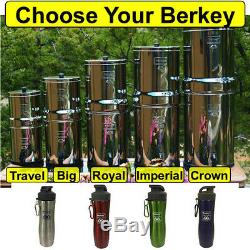 Berkey Water Filtration System with Water Bottle Crown Imperial Royal Big Travel