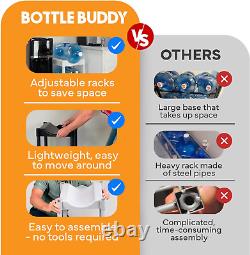 Bottle Buddy Water Racks 3 and 5 Gallon Bottles I 4-Tray Jug Storage System I