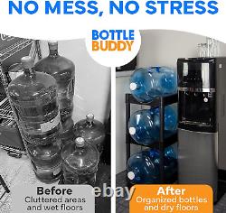 Bottle Buddy Water Racks 3 and 5 Gallon Bottles I 4-Tray Jug Storage System I