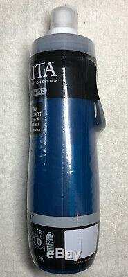 Brita 20 Oz Water Filter Sport Bottle Blue Filtration System New Cap Is Cracked