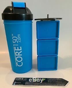 Core150 Shaker Bottle Cup 1 Liter With Internal Storage System Protein Mixer NEW