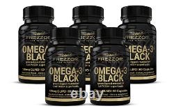 FREZZOR Omega 3 Black Green Lipped Mussel Oil Capsules 5 Bottles, 300 Count