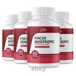 Focus Nootropic Dietary Supplement 4 Bottles 240 Capsules