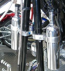 Harley Davidson Nitrous oxide System Single Bottle, polished, billet bracket EFI