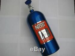 NEW CERTIFIED NOS 10LB ELECTRIC BLUE NITROUS BOTTLE KIT With4AN OR 6AN NUT/ADAPTER