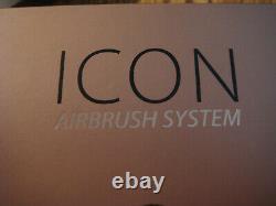 NEW LUMINESS AIR ICON AIRBRUSH SYSTEM with BOX OF N-MEDIUM SILK ENHANCED BOTTLES