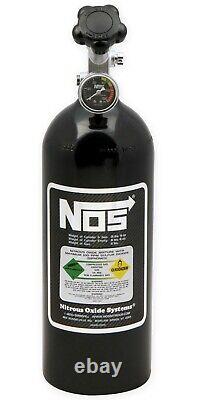 NOS 14730BNOS 5lb Nitrous Bottle Black Finish & Super Hi-Flo Valve with Gauge