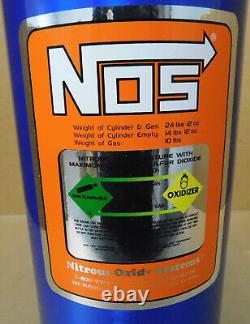 NOS 14745NOS 10# Nitrous Bottle & Gauge, Super Hi-Flow Valve, 9-22 Date, Blue