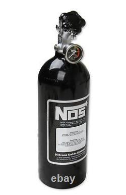 NOS 5 lb Nitrous Bottle With Black Finish & Super Hi Flo Valve with Gauge