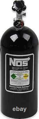 New Nos Nitrous Bottle, Super Hi Flo Valve With Gauge, Black, 10lb, 21 Length