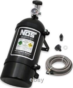 New Nos Nitrous Bottle, Super Hi Flow Valve, Mounting Brackets, Gauge, 10 Lbs, Black