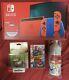 Nintendo Switch Super Mario Bundle Red Blue Edition 3d World Bowsers Fury Bottle