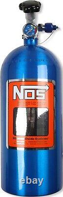 Nos Nitrous Bottle, 10 Lb, Blue, Super Hi-flo Valve, Racer Safety Blow-off & Gauge
