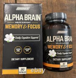 Onnit, Alpha Brain, Memory & Focus, Lot of 25 Bottles (2250 Count) Exp. 9/2024