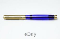 PELIKAN LEVEL L5 GOLD Blue Fountain Pen 18C Gold Nib M INK Bottle Refill System