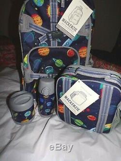 Pottery Barn Kids Solar System Rolling Backpack, Lunchbox, Water Bottle, Food Jar