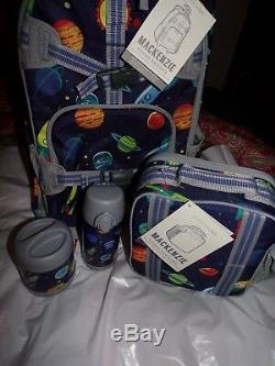 Pottery Barn Kids Solar System Rolling Backpack, Lunchbox, Water Bottle, Food Jar