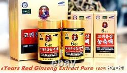 Pure 100% Korean 6 Years Red Ginseng Extract 240g 2Bottle (480g) Anti-Aging