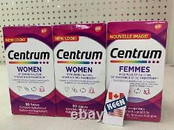 QTY100 BOTTLES, Centrum CANADA Women Multivitamin 90 Tablets, EXP24JL