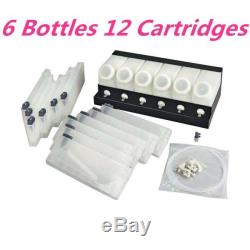 Roland Mimaki Bulk Ink System-6 Bottles, 12 Cartridges