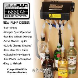 Sidebar Beverage Systems Liquor Dispenser, White Led / Nickel New 6880 Version