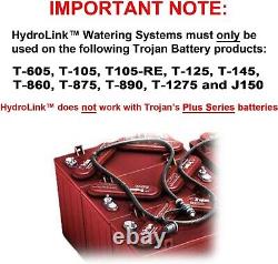 Trojan HydroLink Watering System for 48V Club Car 8V Battery Kit, Plus HANDPUMP