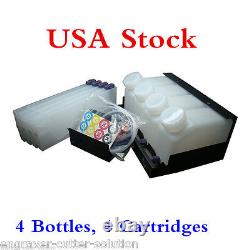 US Roland Mimaki Bulk Ink System - 4 Bottles, 4 Cartridges