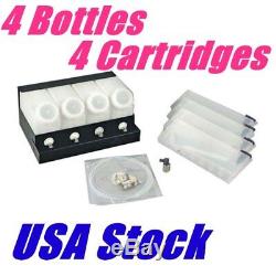 US Stock Roland Mimaki Bulk Ink System-4 Bottles, 4 Cartridges