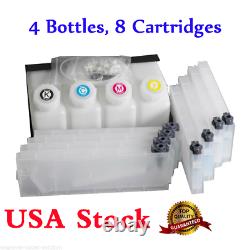 US Stock Roland Mimaki Bulk Ink System - 4 Bottles, 8 Cartridges