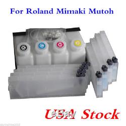 US Stock Roland Mimaki Bulk Ink System-4 Bottles, 8 Cartridges