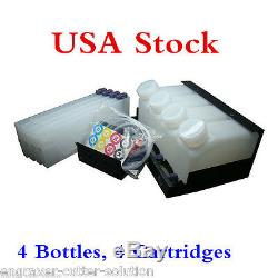USA! Roland Continuous Bulk Ink System for Mimaki Mutoh 4 Bottles, 4 Cartridges