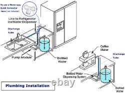 Water Dispenser 5 Gallon Bottle Water Pump System 60PSI for Fridge Ice Maker 12V