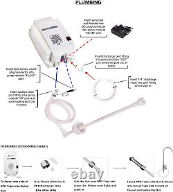 Water Dispenser 5 Gallon Bottle Water Pump System 60PSI for Fridge Ice Maker 12V