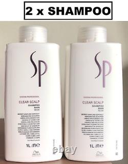Wella SP System Professional Clear Scalp Shampoo Bain 1L/1000ml (2 x bottles)