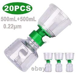 24 Pack Filtres de bouteilles à vide stériles de laboratoire avec membrane PES 0,22um et débit élevé
