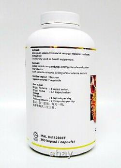 6 bouteilles de DXN Reishi Gano RG 360 capsules Ganoderma Boost Système Immunitaire Express