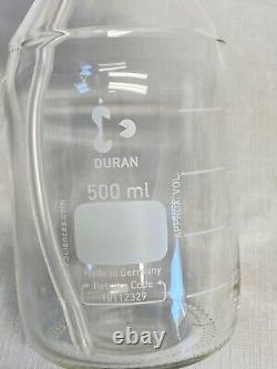 (7 pièces) Bouteilles d'addition graduées en verre EPPENDORF de 500 ml avec bouchons à 2 ports 7600251003