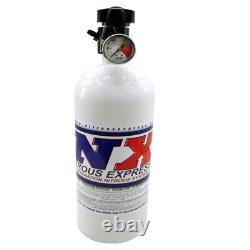 Bouteille de 15 lb Nitrous Express avec valve Lightning 500 (6,89 x 26,69) avec jauge