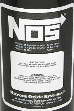 Bouteille de nitrous 5 lb avec finition noire et soupape Super Hi-Flo avec jauge, modèle NOS 14730BNOS.