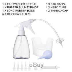 Cérumen Enlèvement Kit Ear Cleaner Tool Set Ear Laveuse Bouteille + Système 5pcs Conseils Nouveau