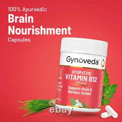 Gynoveda Ayurvedic Vitamin B-12Caps. Soutien nutritionnel quotidien pour le cerveau et le système nerveux.