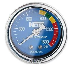 Notre bouteille bleue de 10 livres Nos Nitrous avec valve super haute performance, supports de montage et jauge.